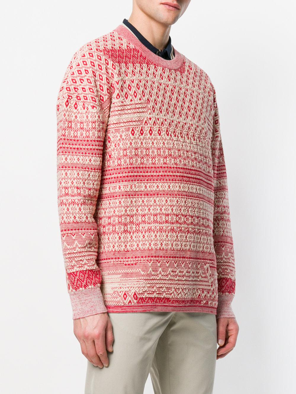 Pringle of Scotland Cotton Oversized Sanquhar Jumper in Red for Men - Lyst