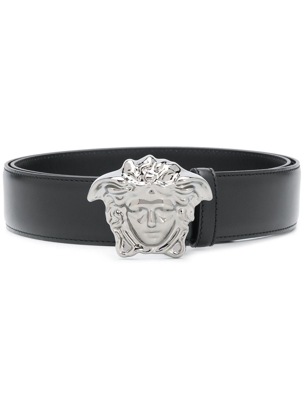 Versace Leather Palazzo Medusa Buckle Belt in Black for Men | Lyst