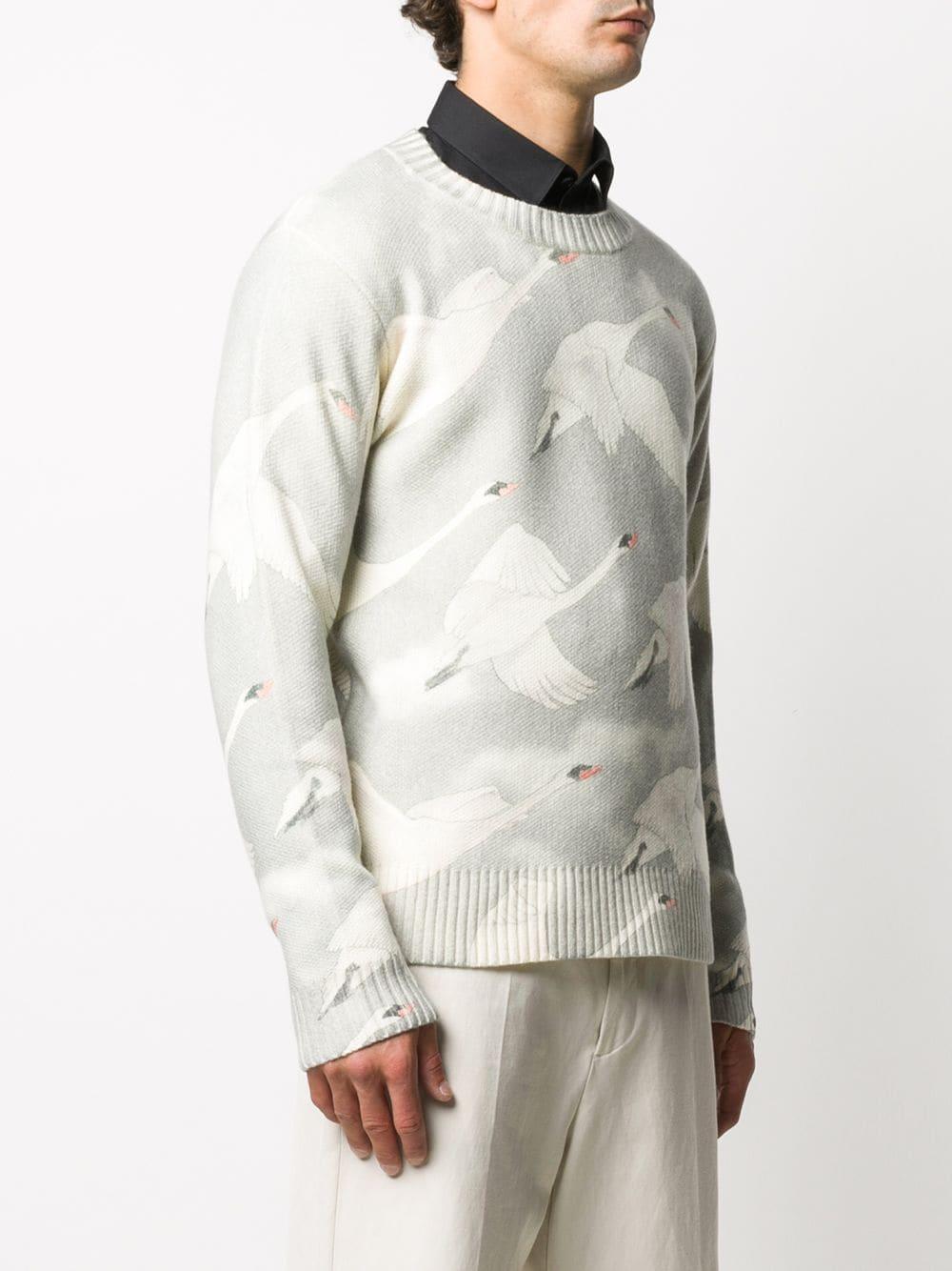 CASABLANCA Swan-print Crew-neck Jumper 