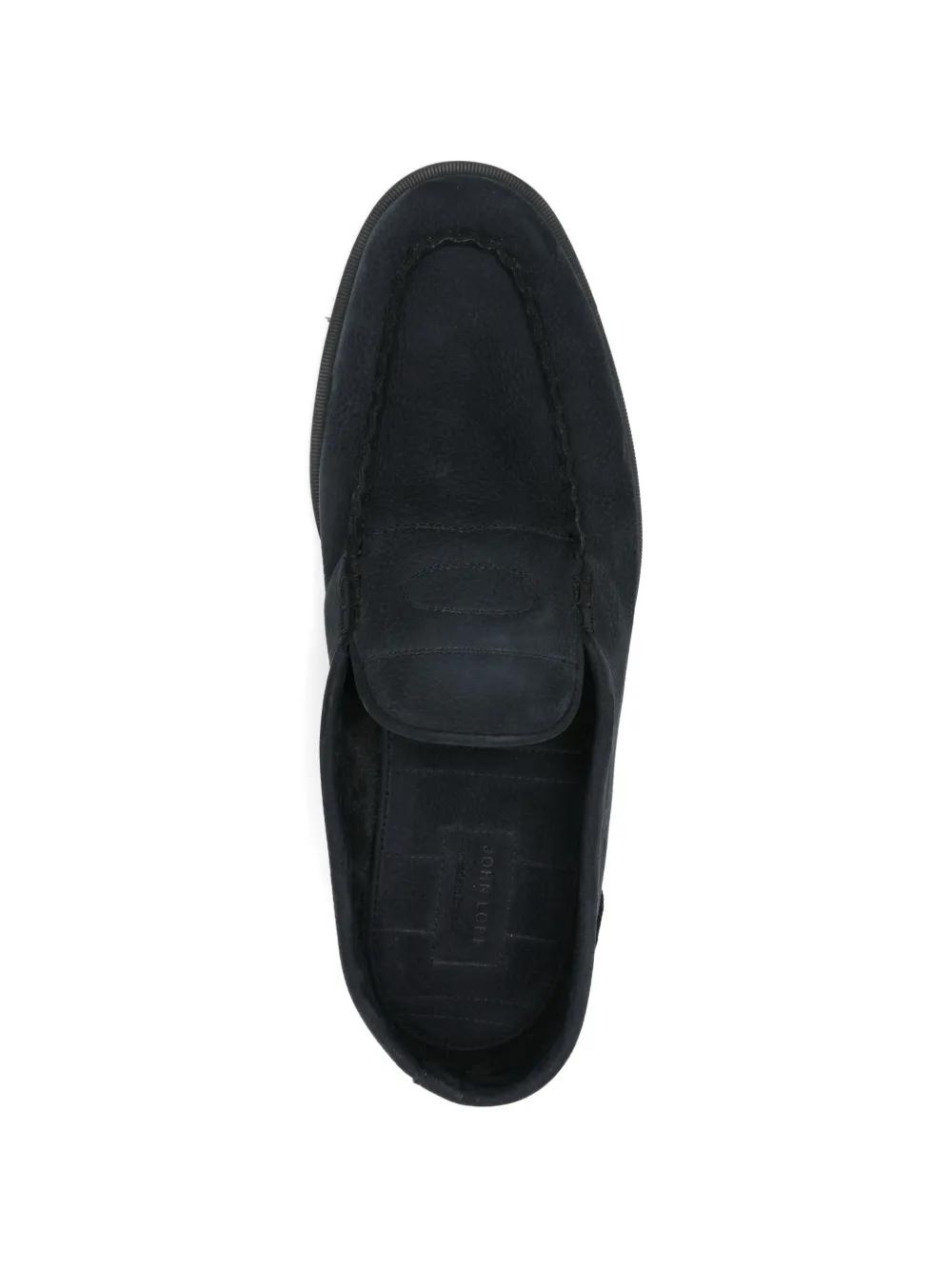 Mocassins Plats John Lobb Pour Homme - Daïm Bleu Marine - Taille 10 US / 9 UK - Neuf Avec Emballage