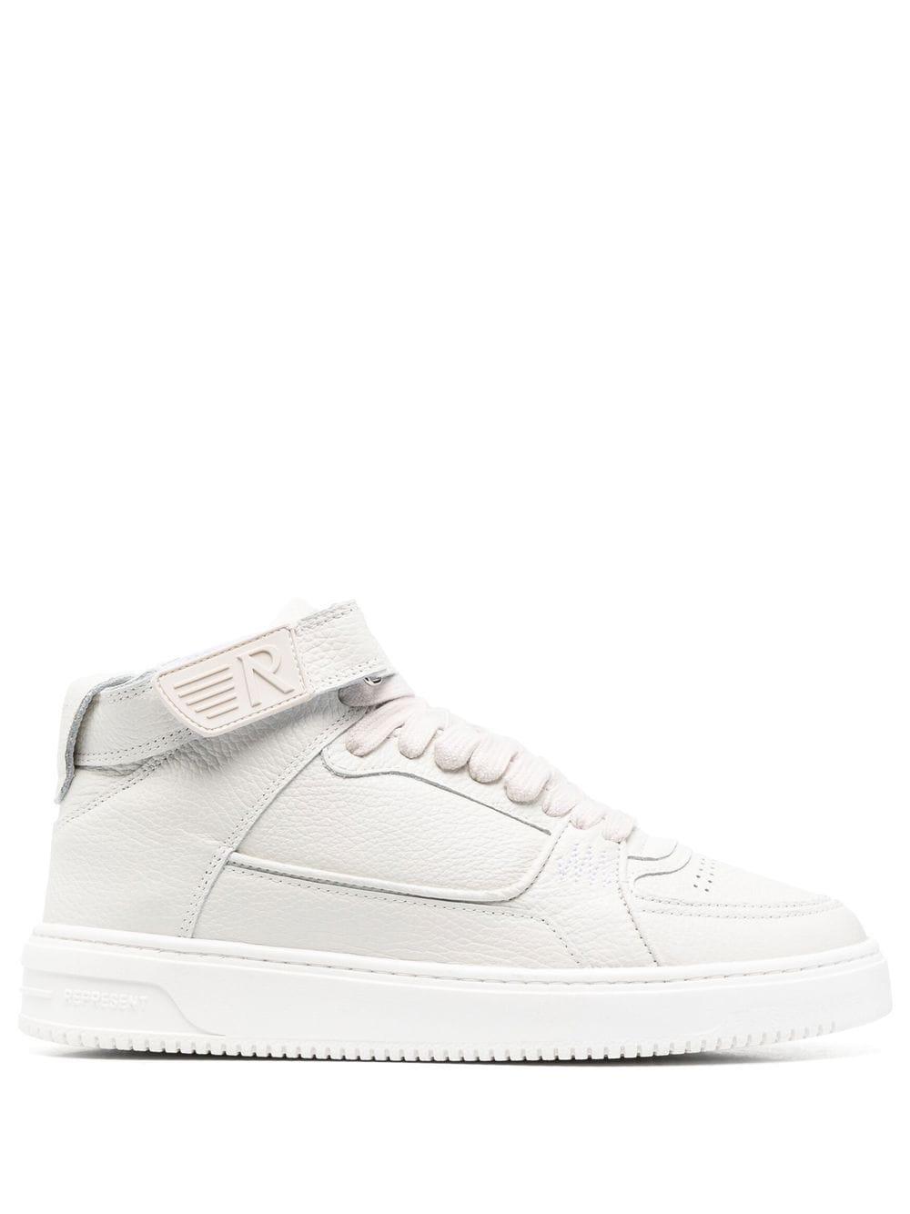 Represent Apex Mid Leather Hitop Trainers in White for Men Lyst