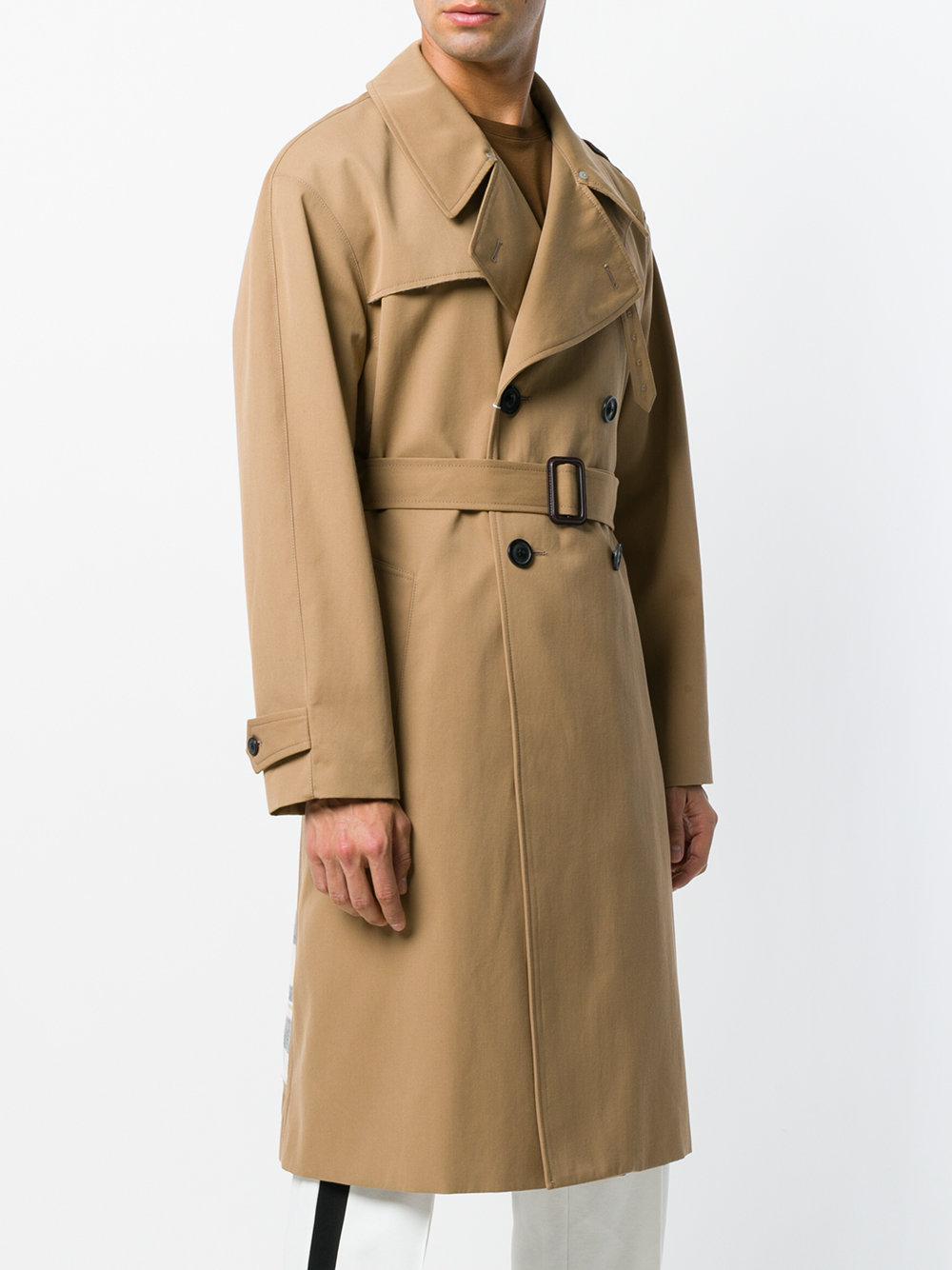 Maison Margiela Cotton Plaid Back Trench Coat in Brown for Men - Lyst