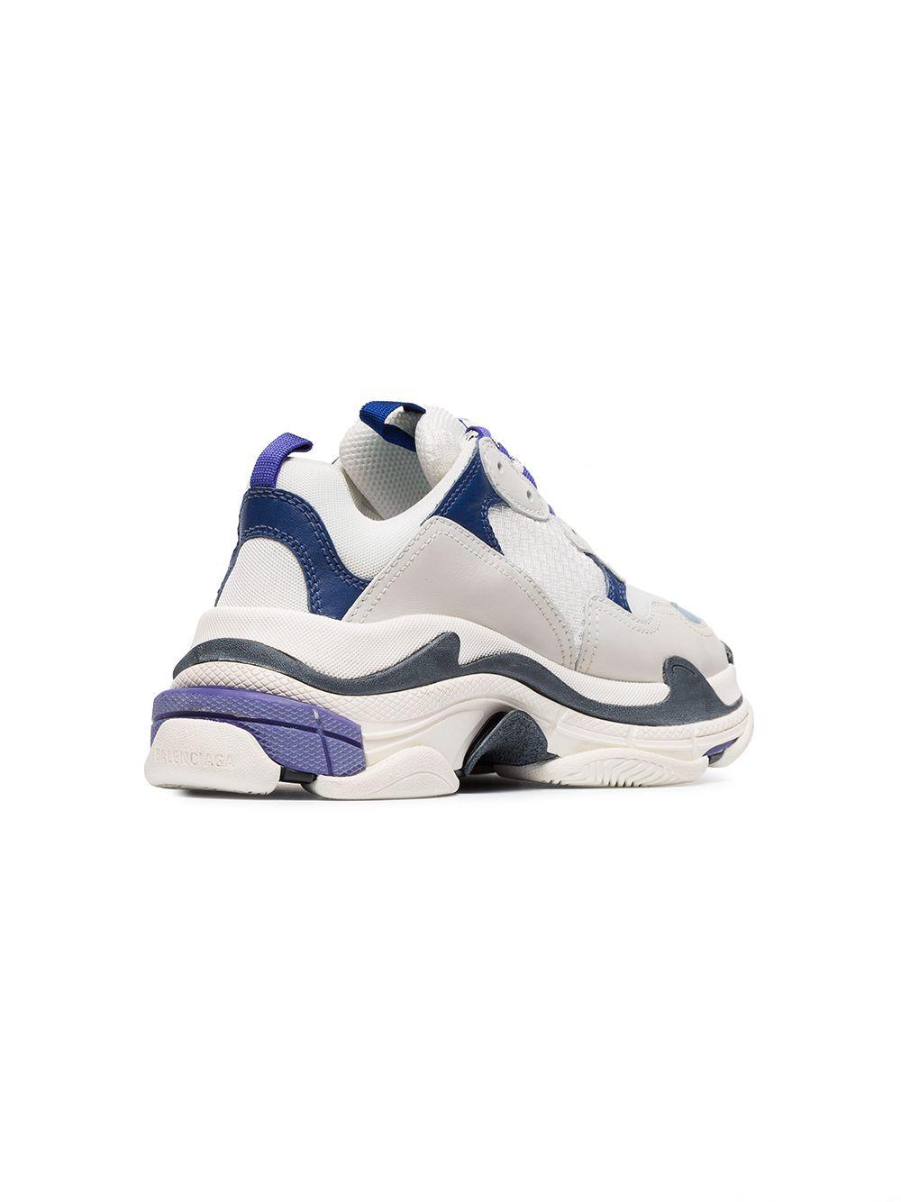 Balenciaga Leer Wit Blauwe Leren Triple S Sneakers in het Blauw - Lyst