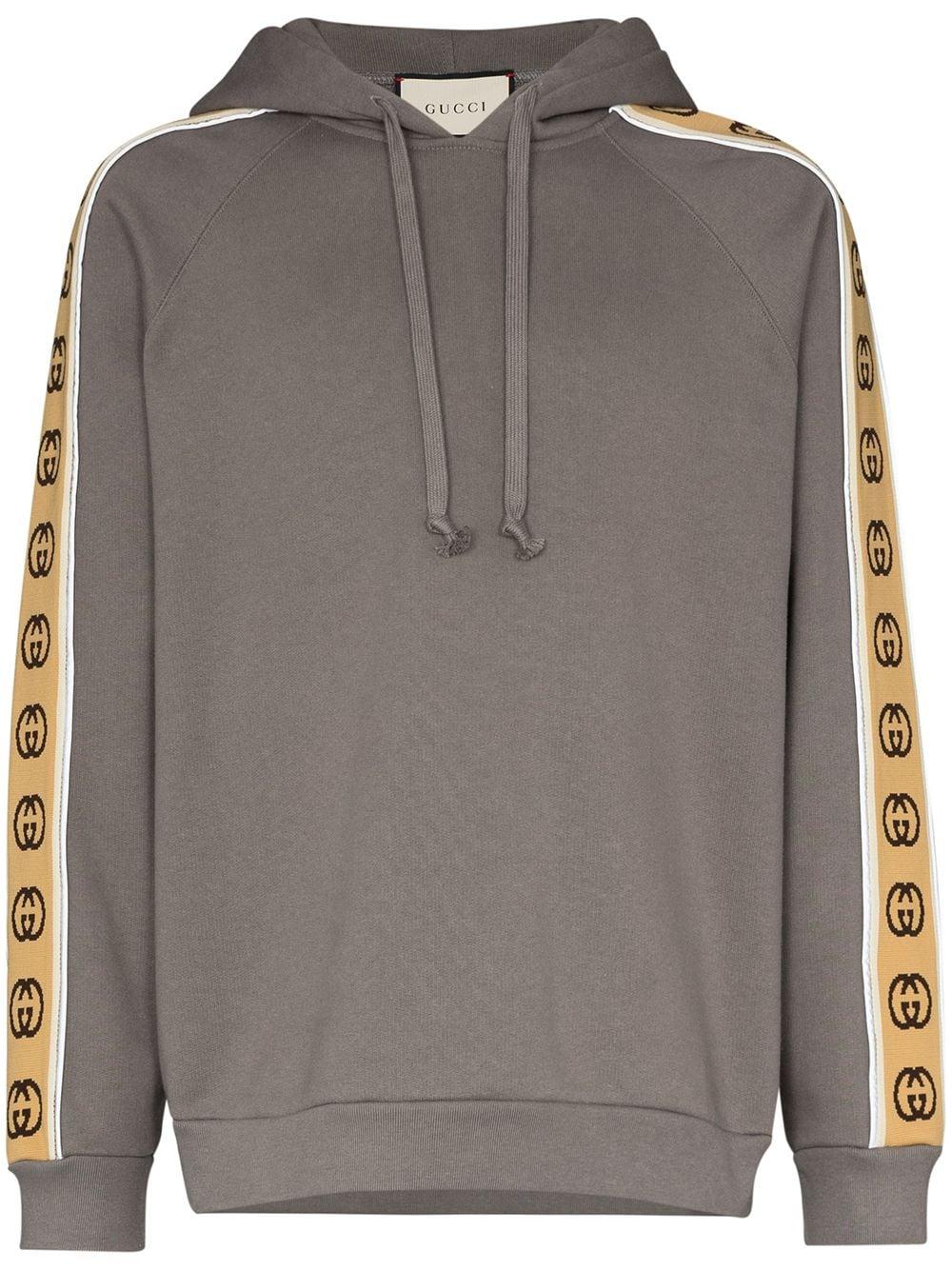 Gucci Synthetic Logo Tape Hoodie in Grey (Gray) for Men - Lyst