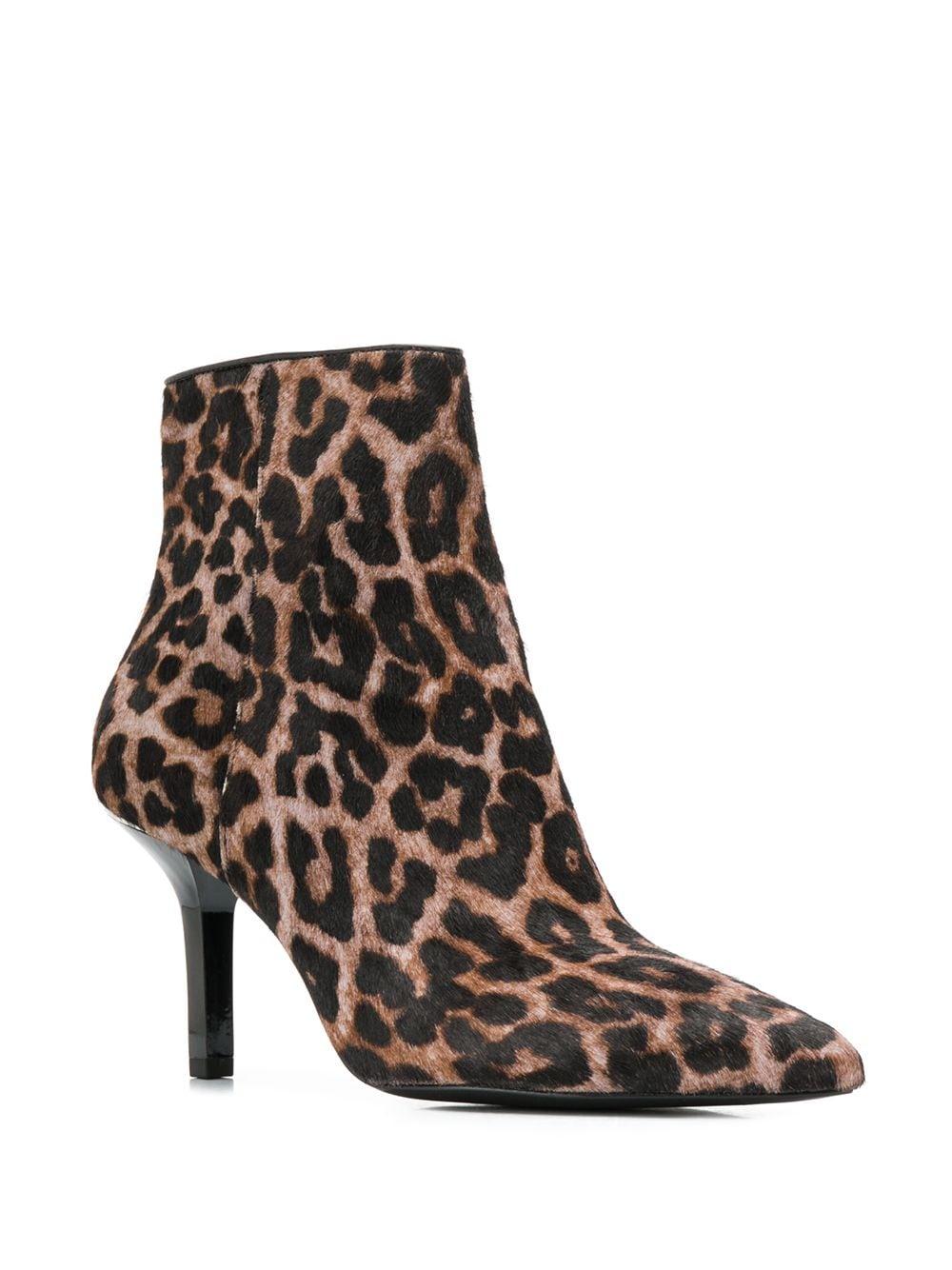 MICHAEL Michael Kors Leather Leopard Print Boots in Brown - Lyst