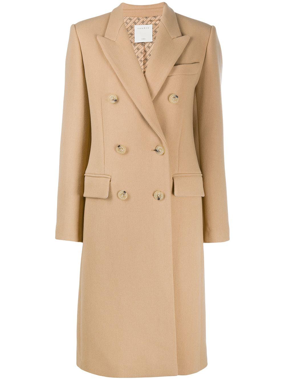 sandro double breasted wool coat