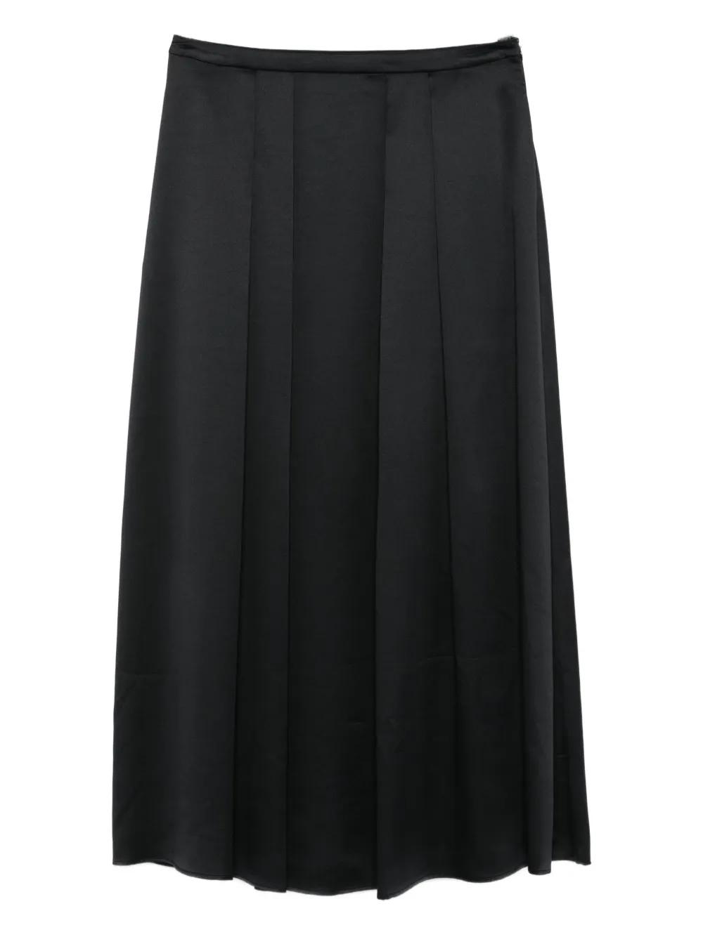 スカート EMPORIO ARMANI Design Skirt Emporio Armani Pleated Striped Side-Slit Midi Skirt | Neiman