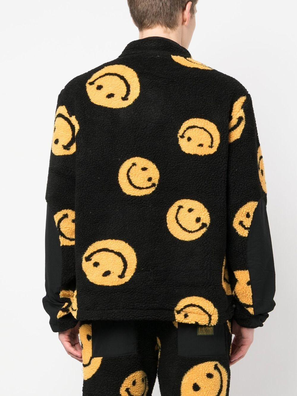 Market Smiley Face-print Fleece Jacket in Black for Men | Lyst