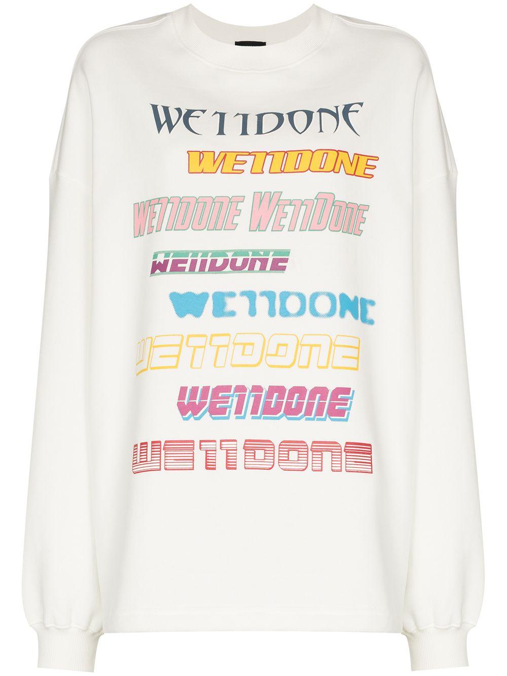 早春スファッションお買い得 we11done 合成繊維 ロゴ スウェットシャツ カラー: ホワイト 【海外正規品】激安通販 -level-o.com