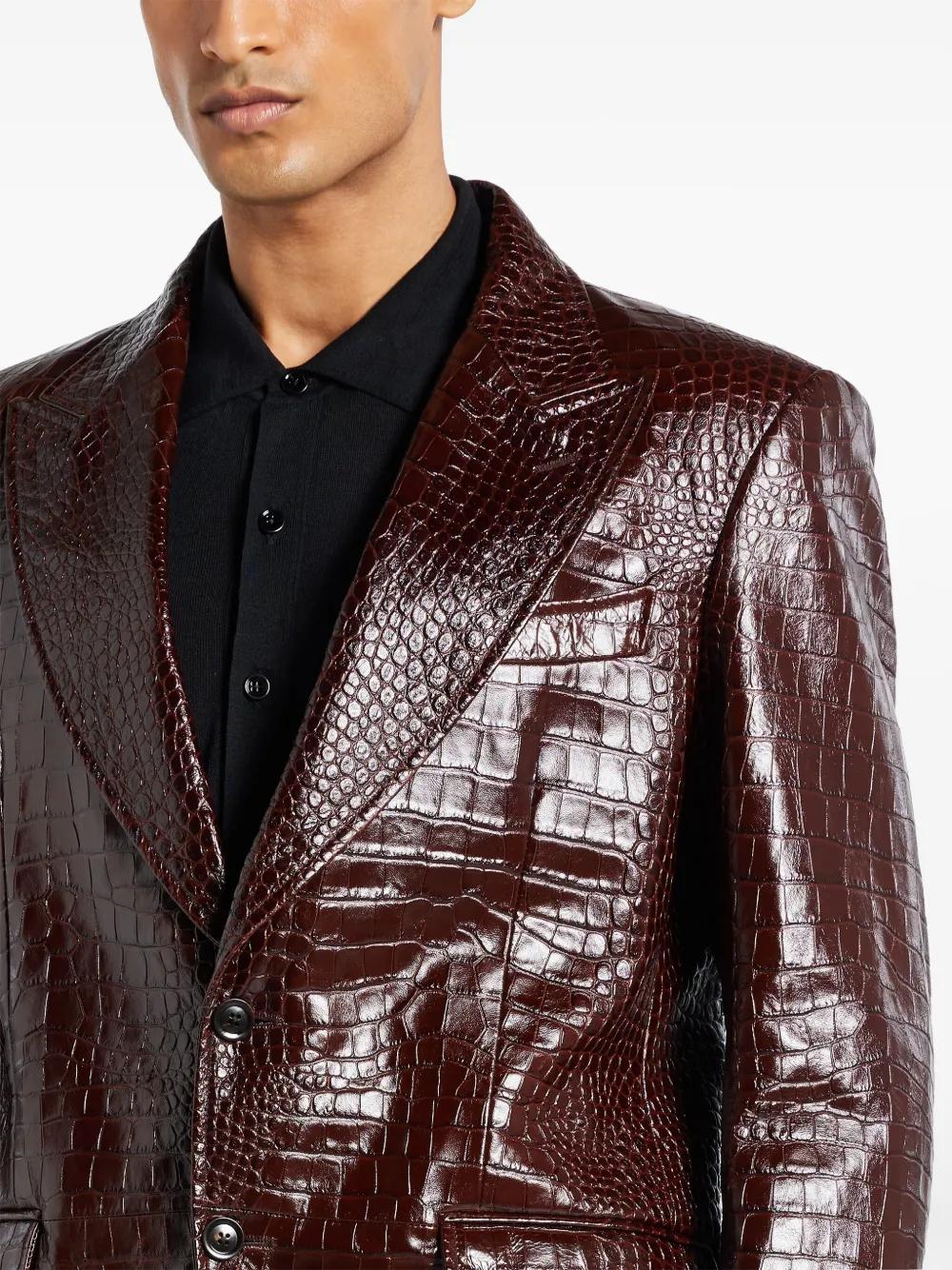 レザージャケット・コート Tom Ford Leather Blazer Tom Ford - Single-breasted leather blazer TOM FORD