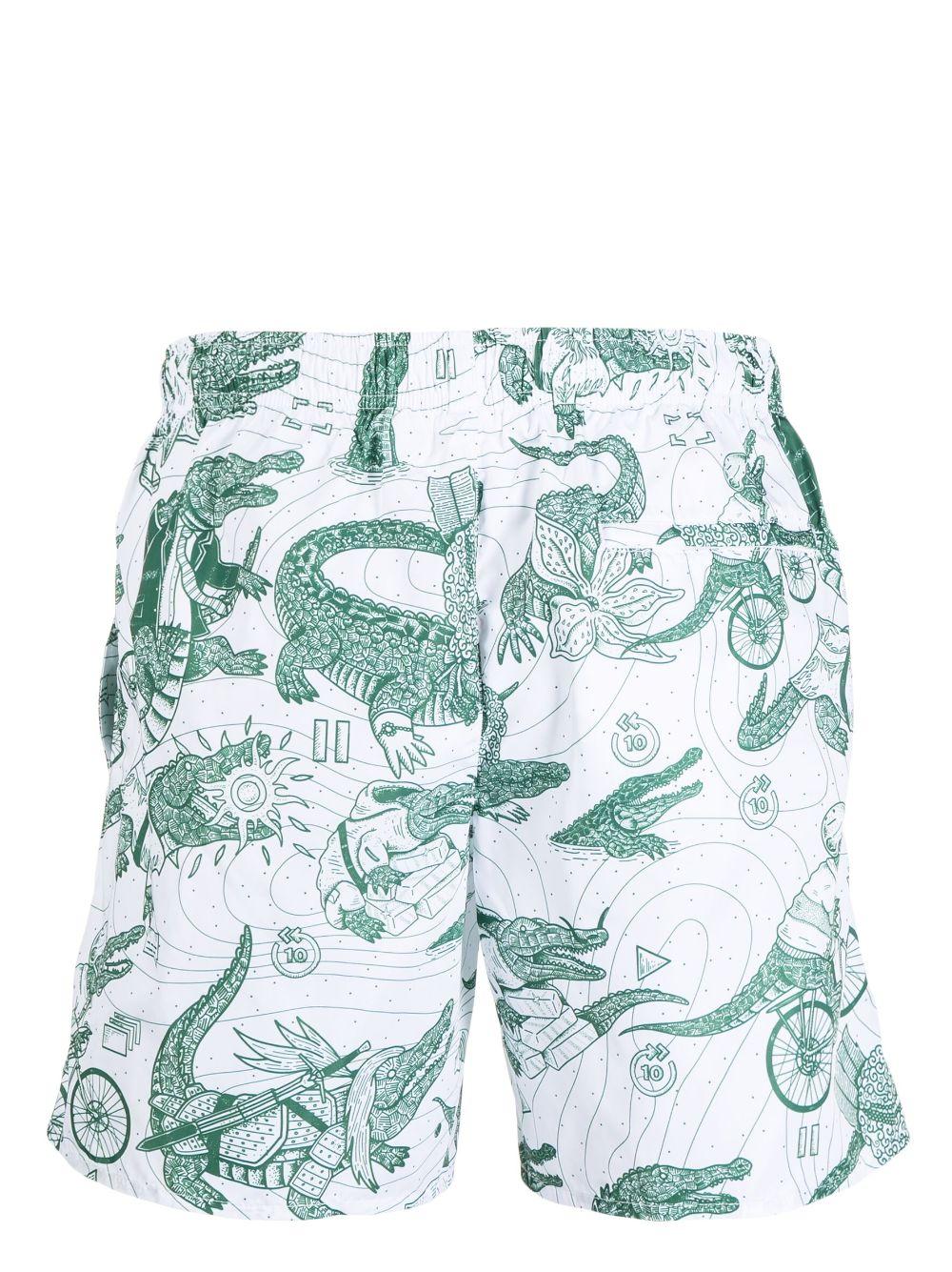 Lacoste Shorts mit Logo-Print in Grün für Herren | Lyst DE