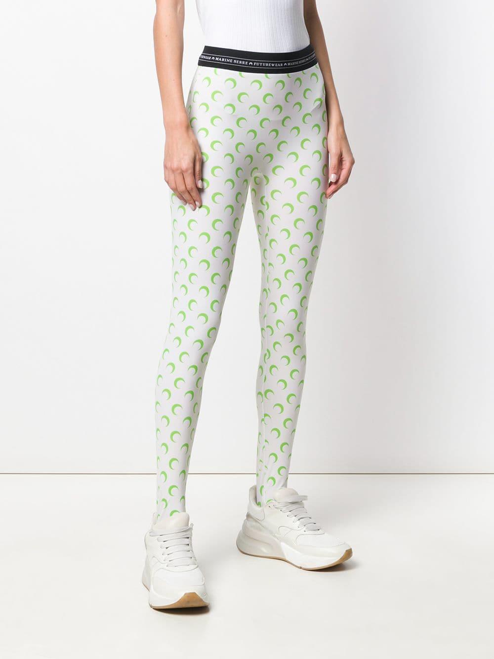 Marine Serre Synthetic Logo Pattern leggings in White - Lyst
