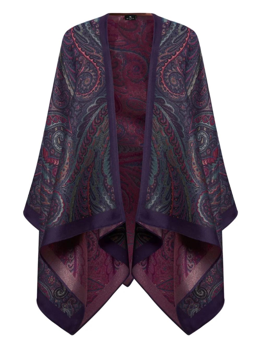 【送料&関税込】Etro Blue Cape With All-over Paisley Print Etro Blue Cape With All-over Paisley Print | ModeSens