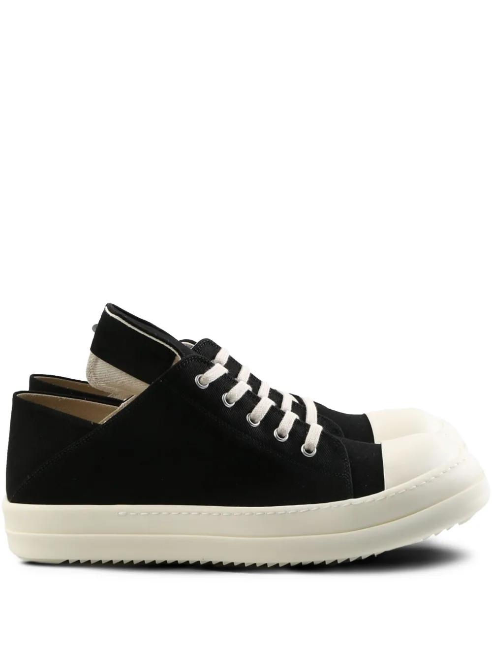 関税送料無料【RICK OWENS】BLACK COTTON SNEAKERS Rick Owens Cotton Sneakers in Black for Men | Lyst