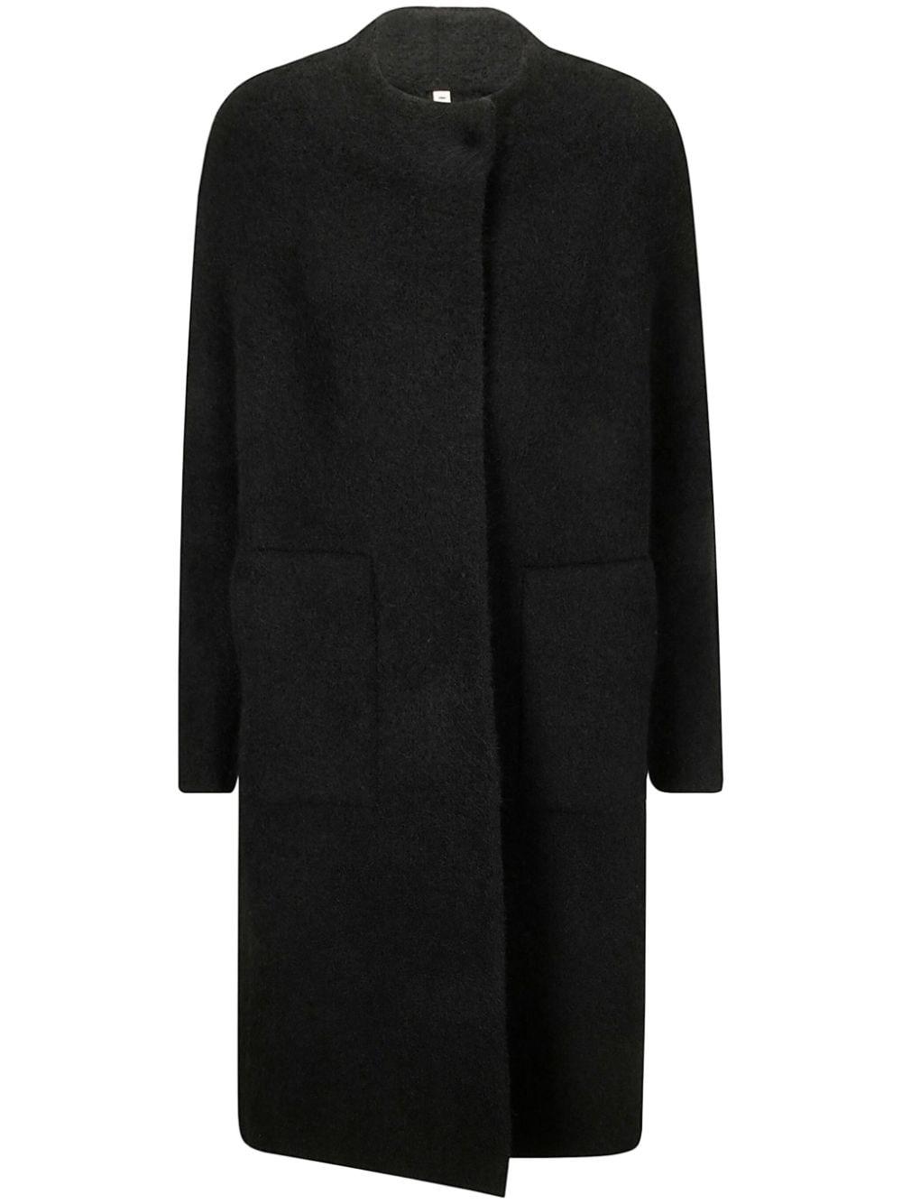 Boboutic Collarless Coat in Black Lyst UK