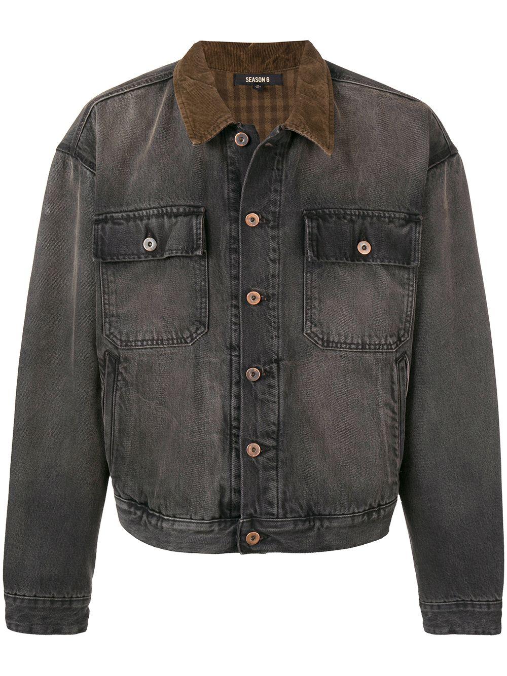 Yeezy Season 6 Denim Jacket in Black for Men | Lyst
