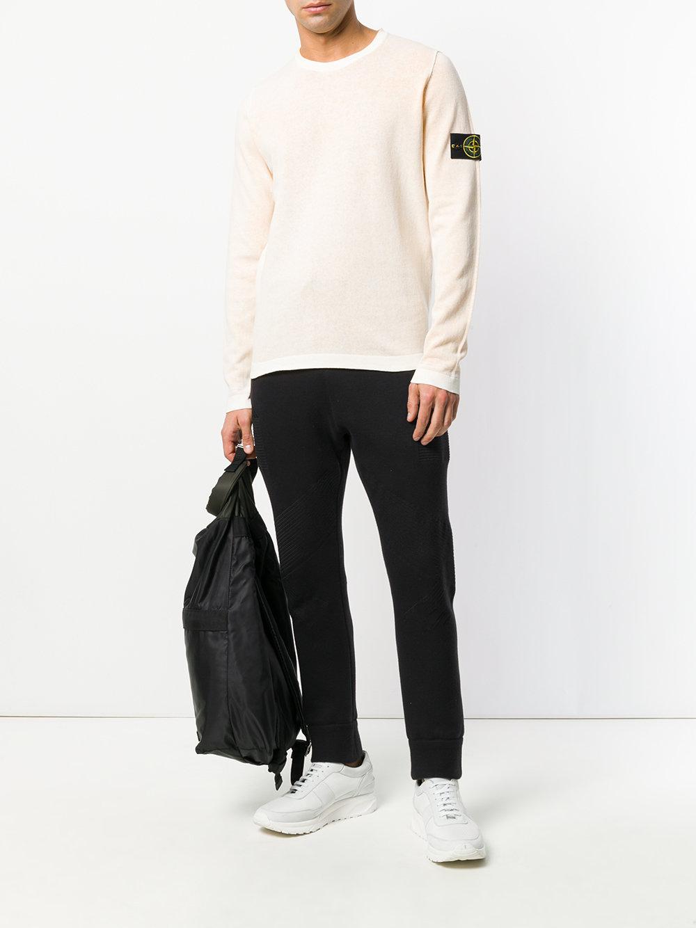 stone island hand sprayed cotton crew knit