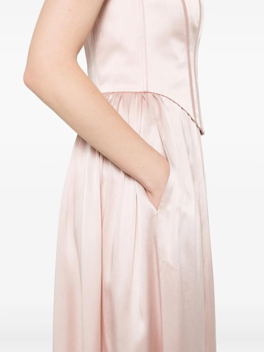 zimmermann pink corset dress Zimmermann Waverly Corset Midi Dress in Pink Palm