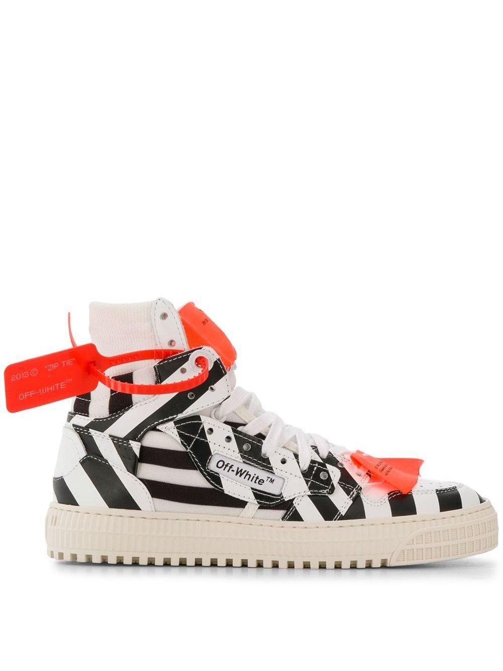 Off-White Virgil Abloh Striped 3.0 Off-court Sneakers in White | Lyst