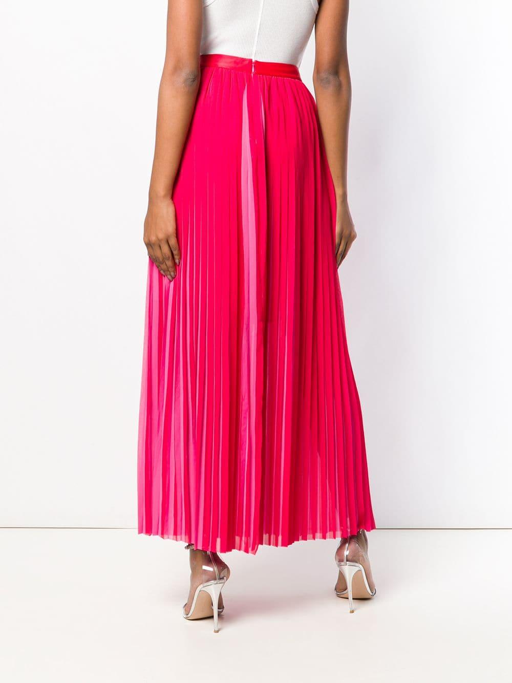 Karl Lagerfeld Synthetic Pleated Maxi Skirt in Pink - Lyst
