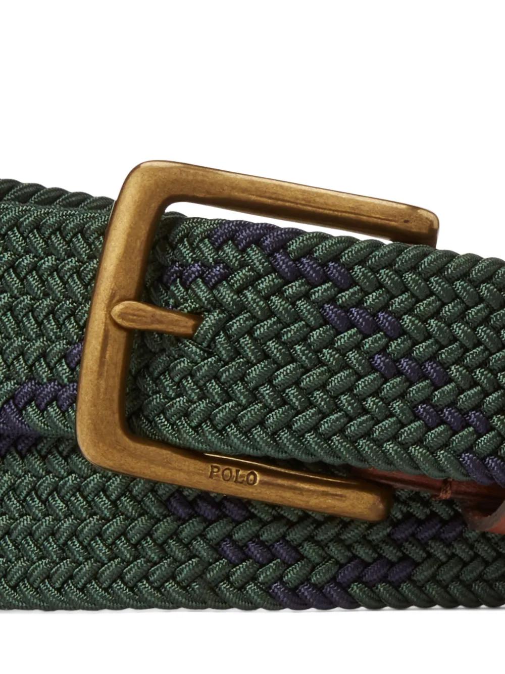 NWOT RALPH LAUREN Green Striped Belt with Gold Buckle Ralph Lauren Polo Striped Webbed Cotton Belt, $50 | Macy main image 3