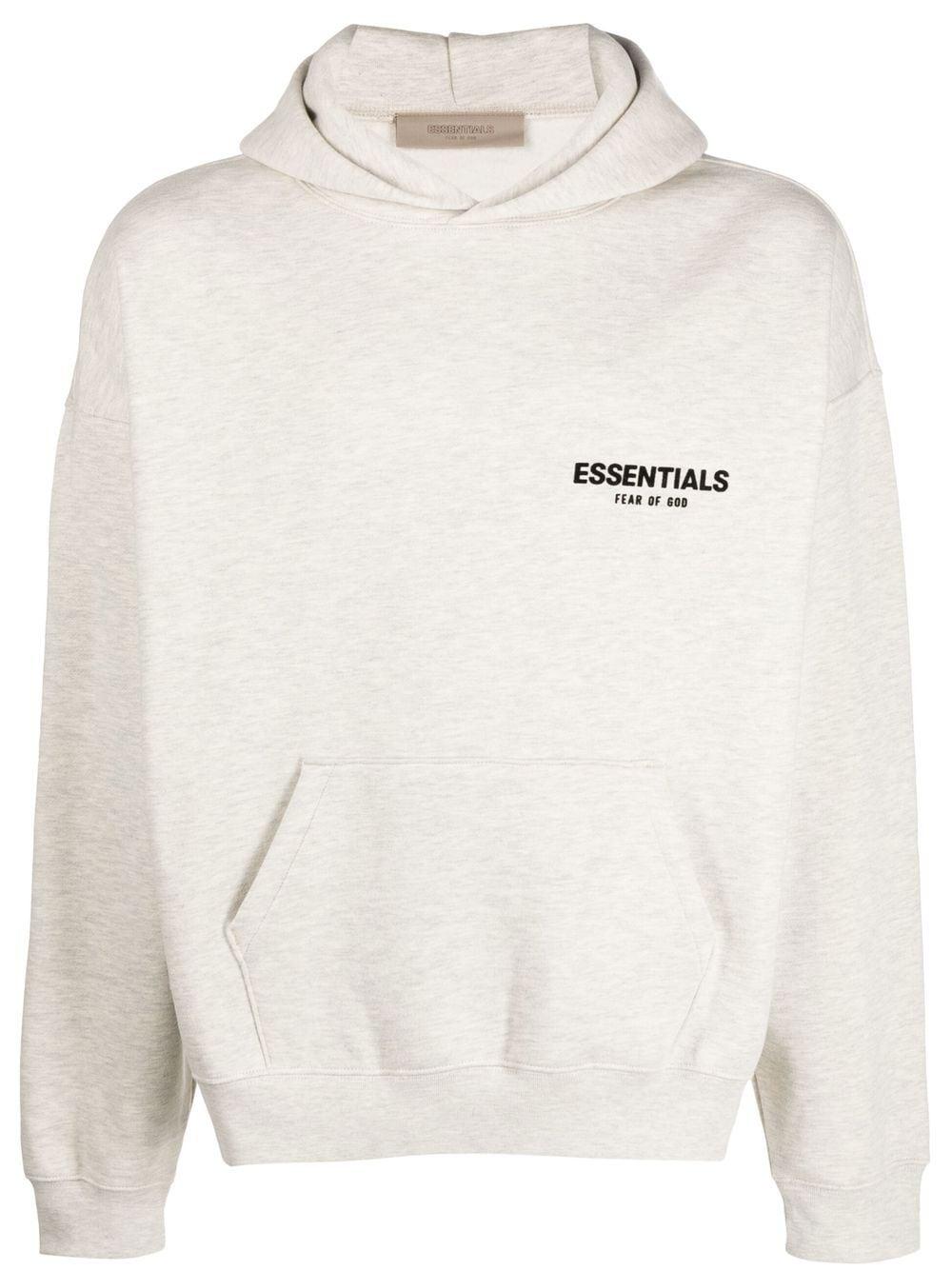 Fear of God ESSENTIALS Logo-print Hoodie in White for Men | Lyst