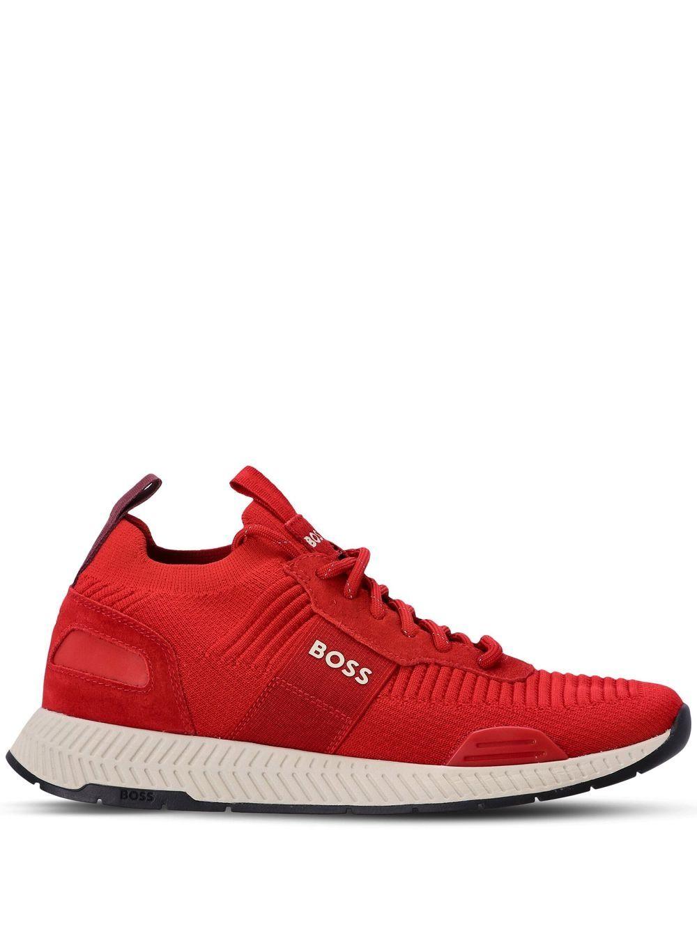 BOSS by HUGO BOSS Repreve Uppers Low-top Sneakers in Red for Men | Lyst