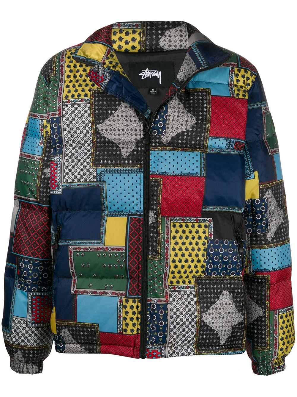 Stussy Synthetic Patchwork Puffer Jacket in Blue for Men | Lyst