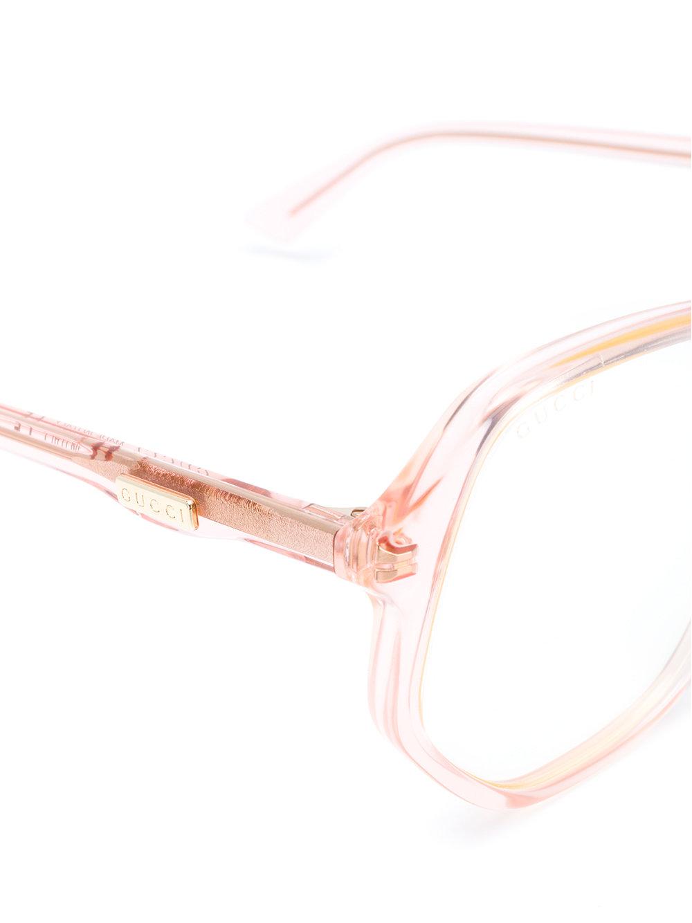 gucci pink clear glasses