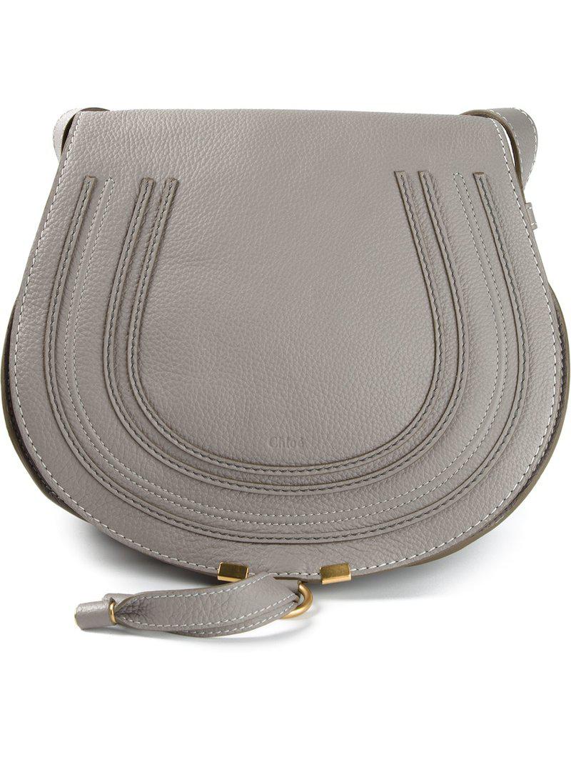 Chloé Leather Marcie Shoulder Bag in Grey (Gray) - Lyst