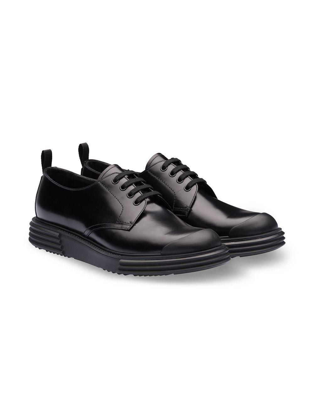 Prada Thick Sole Derby Shoes in Black for Men | Lyst
