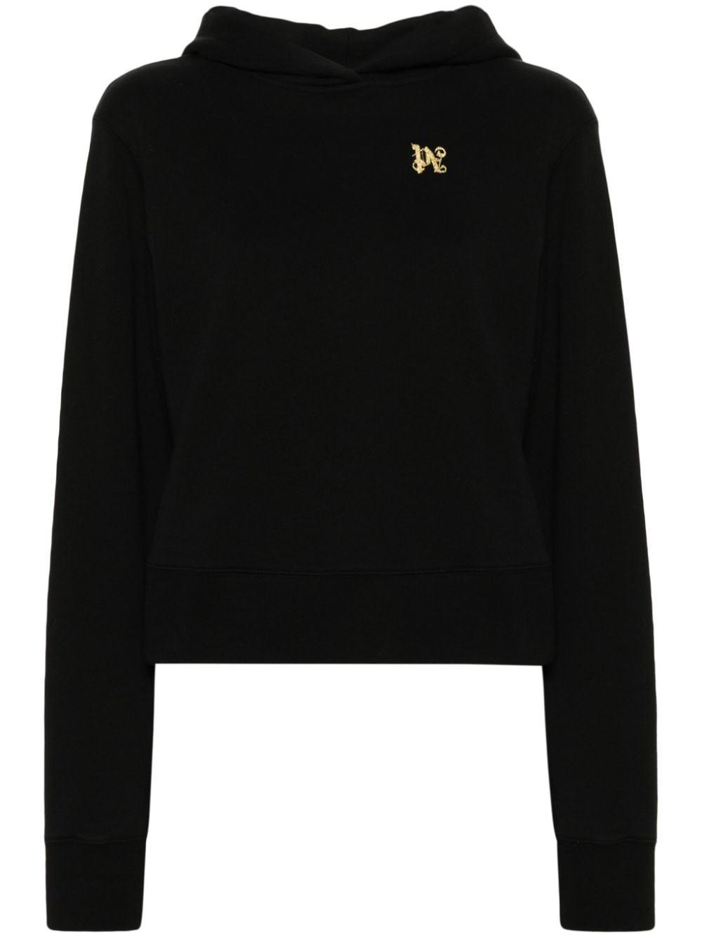 Palm Angels Dragon-monogram Cotton Hoodie in Black