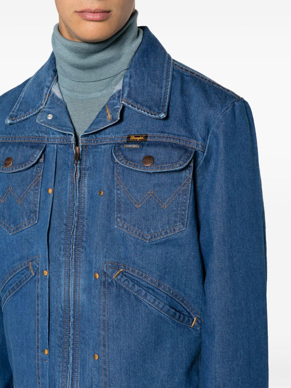 Sandro X Wrangler Stud-detailed Denim Jacket in Blue for Men Lyst UK