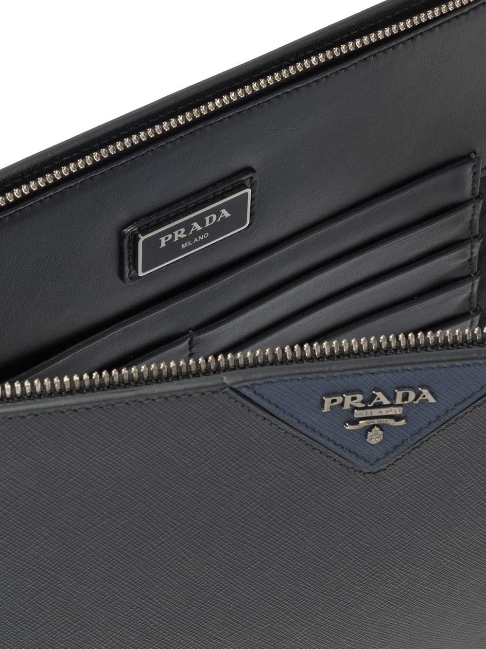 Prada Logo Document Holder in Black for Men | Lyst
