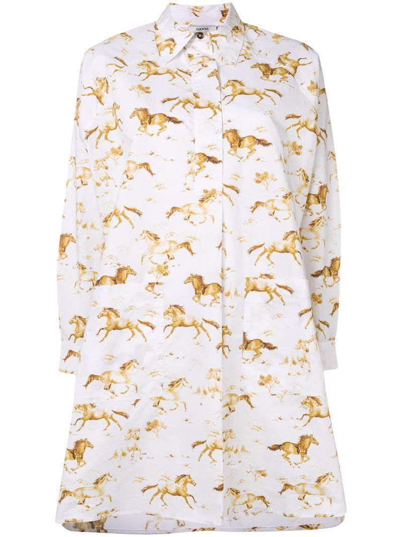 Buy Ganni Dress Horses Off 67