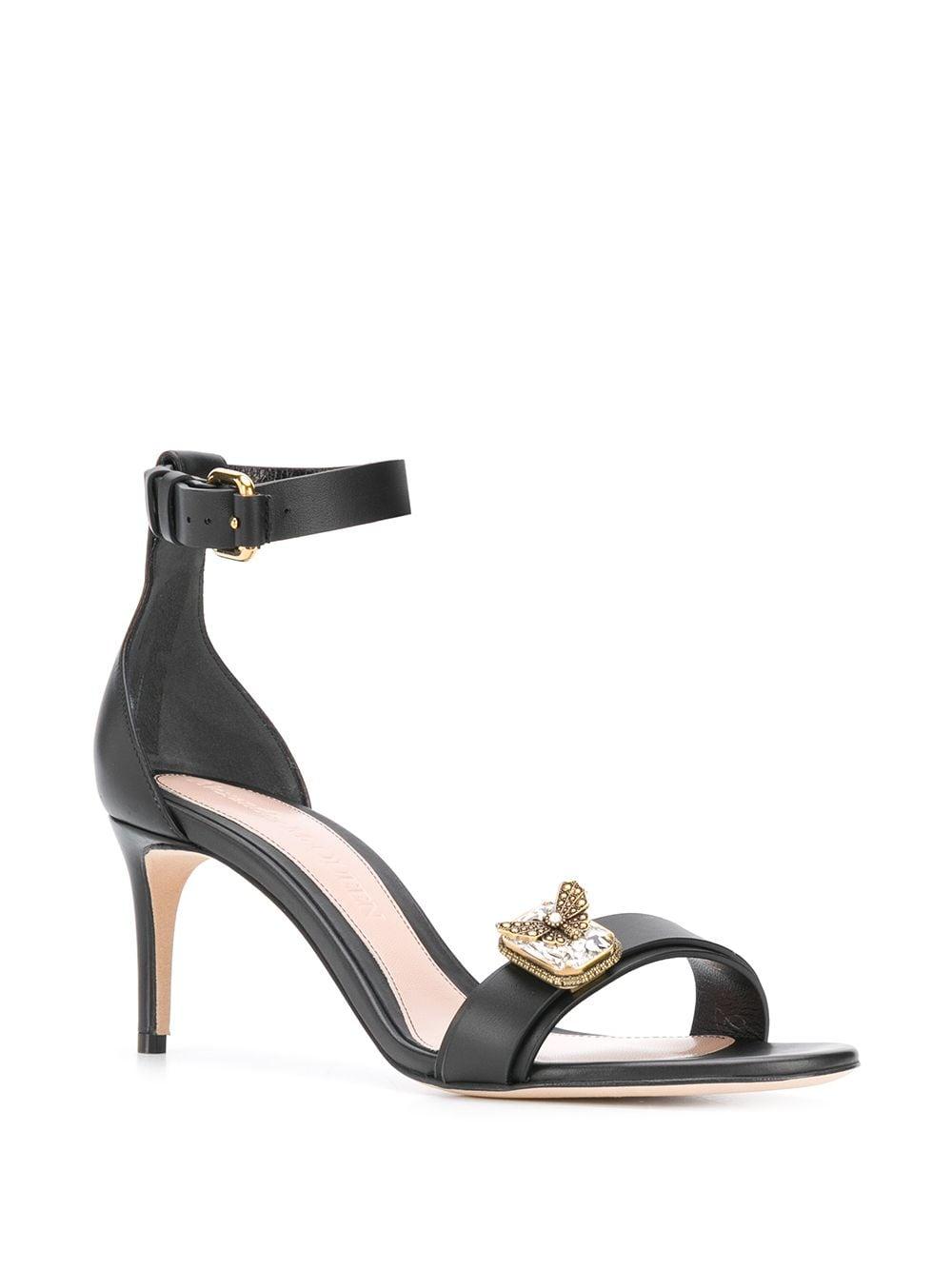 Alexander McQueen Jewel Strap Sandals in Black - Lyst