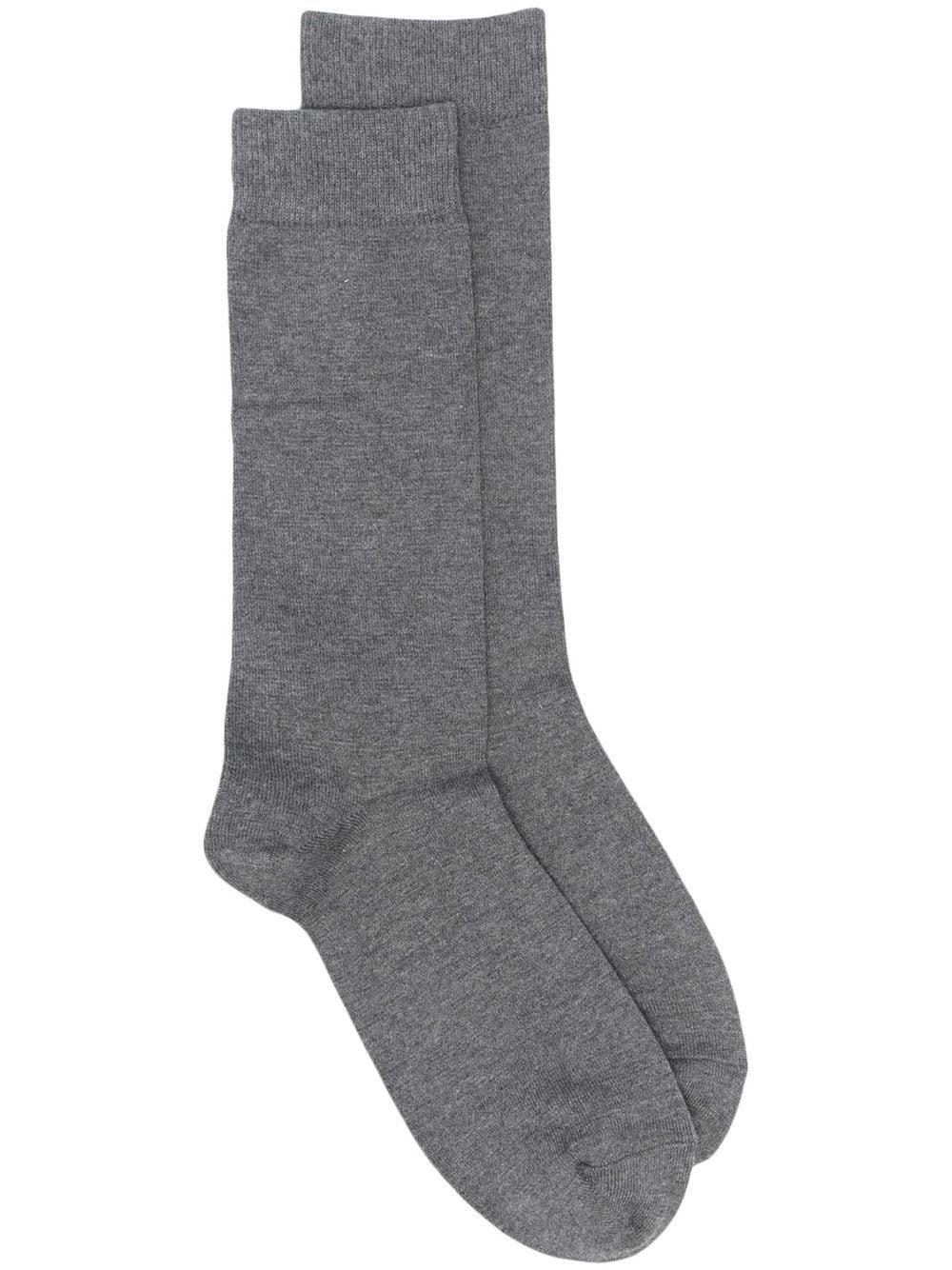 Sunspel Ribbed Intarsialogo Socks in Gray for Men Lyst