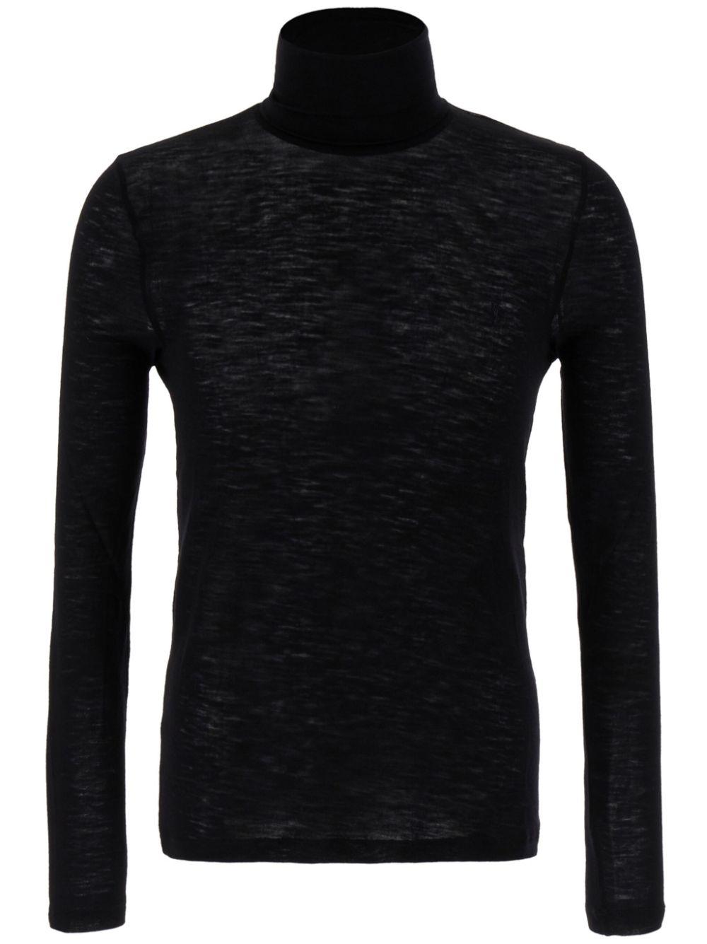 Saint Laurent メンズ ブラック タートルネック セーター セーター 