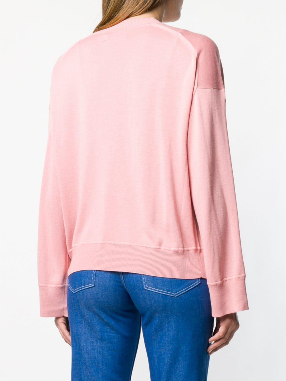 Calvin Klein Wool Crew Neck Jumper in Pink - Lyst