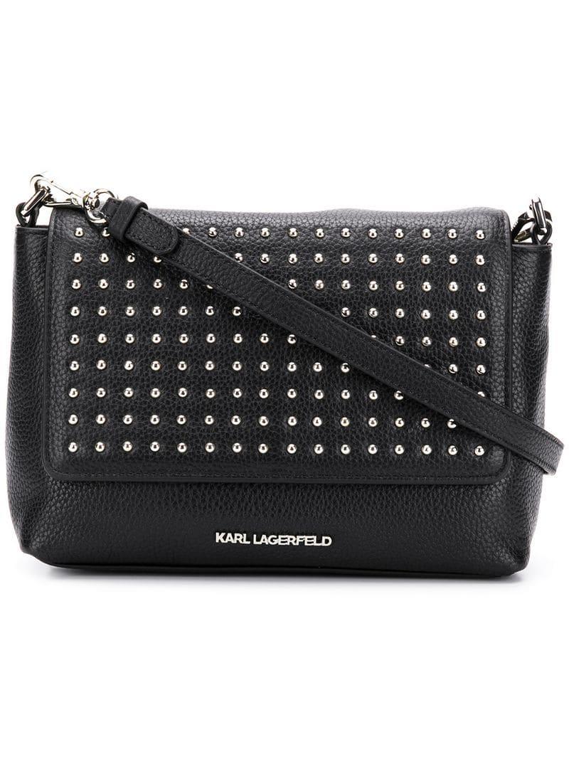 Sac à bandoulière K/Korat à détails de clous Karl Lagerfeld en coloris Noir  | Lyst
