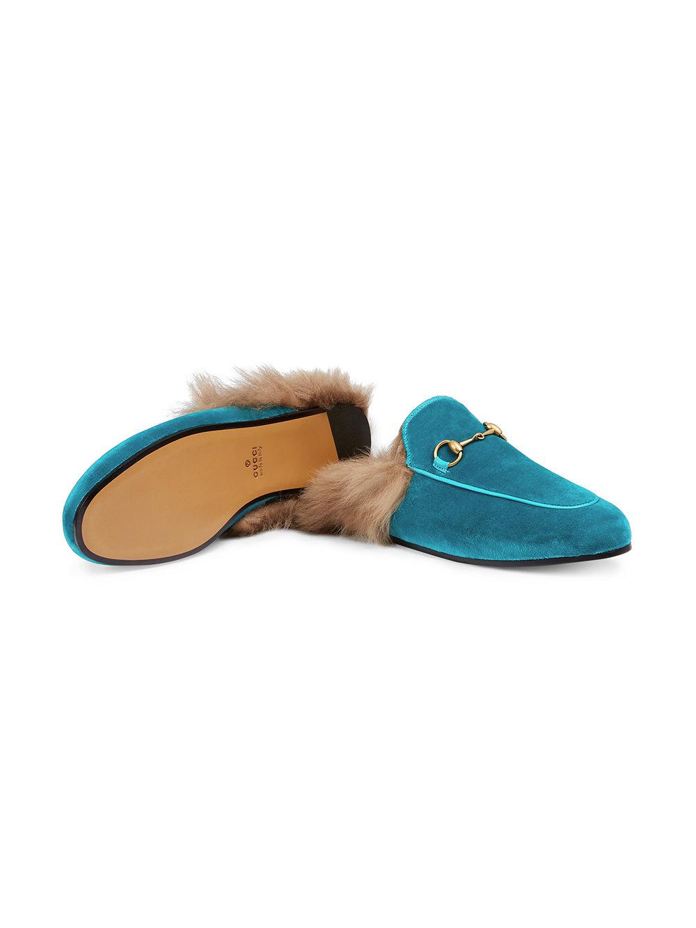 blue gucci mules