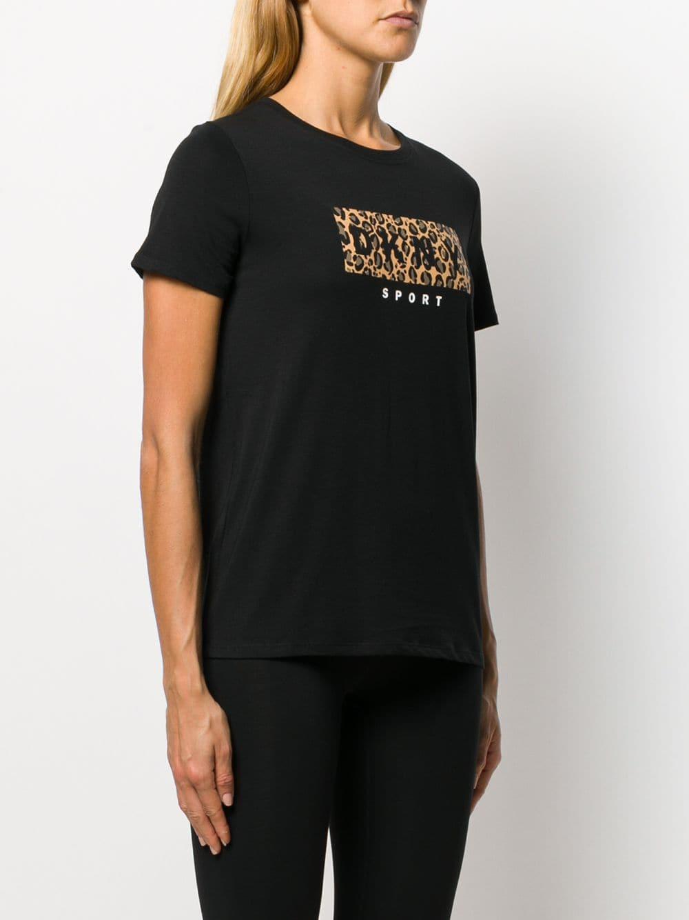DKNY Cotton Animal Print Logo T-shirt in Black | Lyst