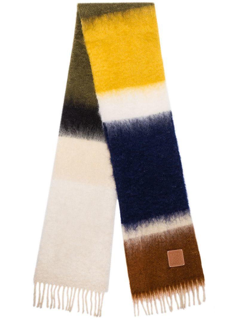 Loewe Blue Green And Yellow Wool And Mohair Scarf | Lyst