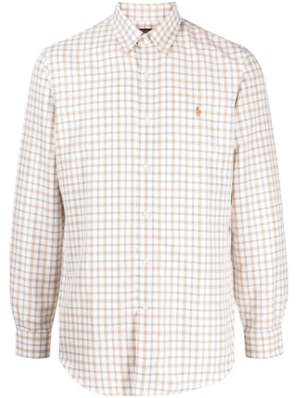 Polo Ralph Lauren Check-patterned Long-sleeve Shirt in White for Men | Lyst