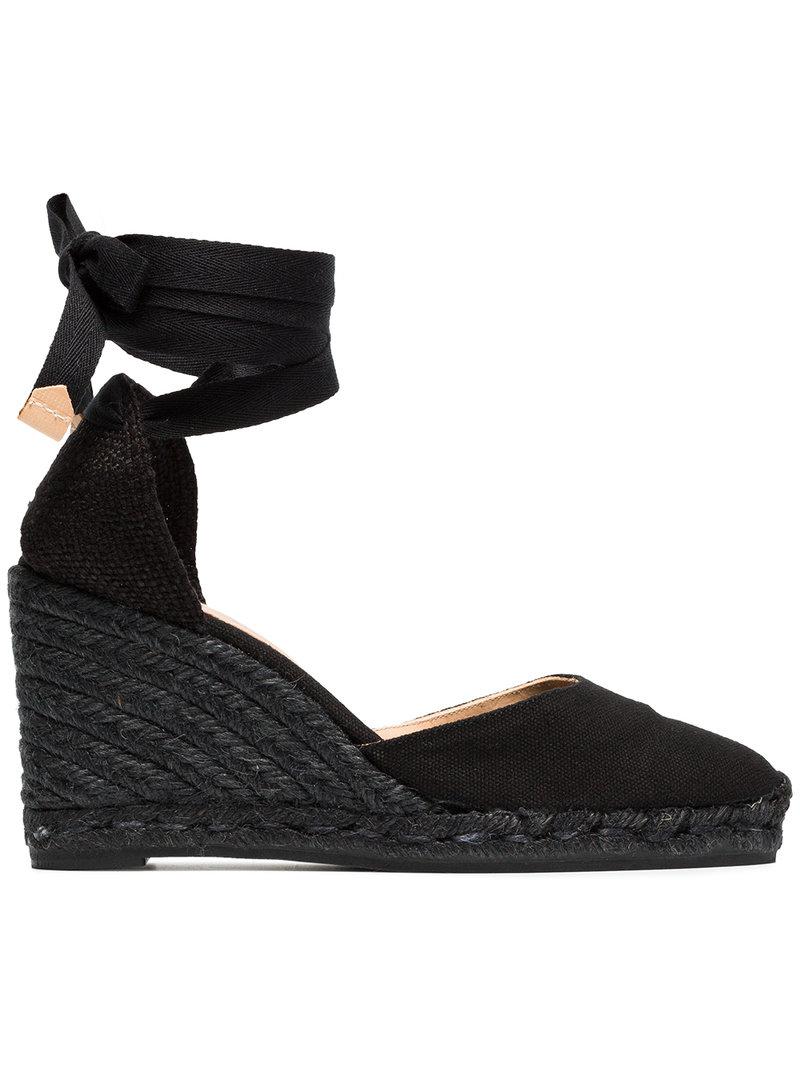 castaner black wedge espadrilles