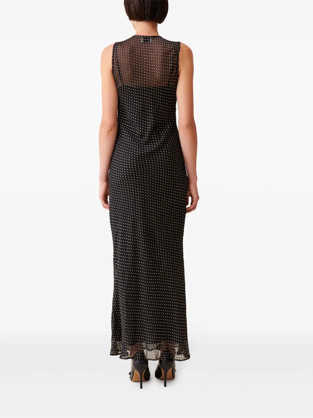 Claudie Pierlot Sheer Polka-Dot Dress in Black | Lyst