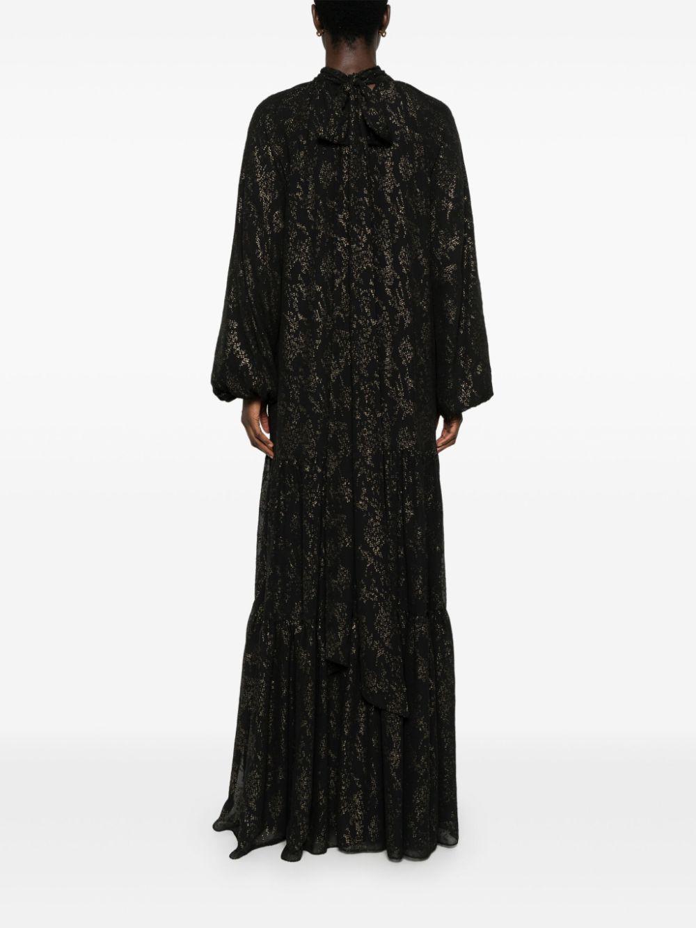 Nissa レディース ブラック グリッターディテール マキシドレス ワンピース 