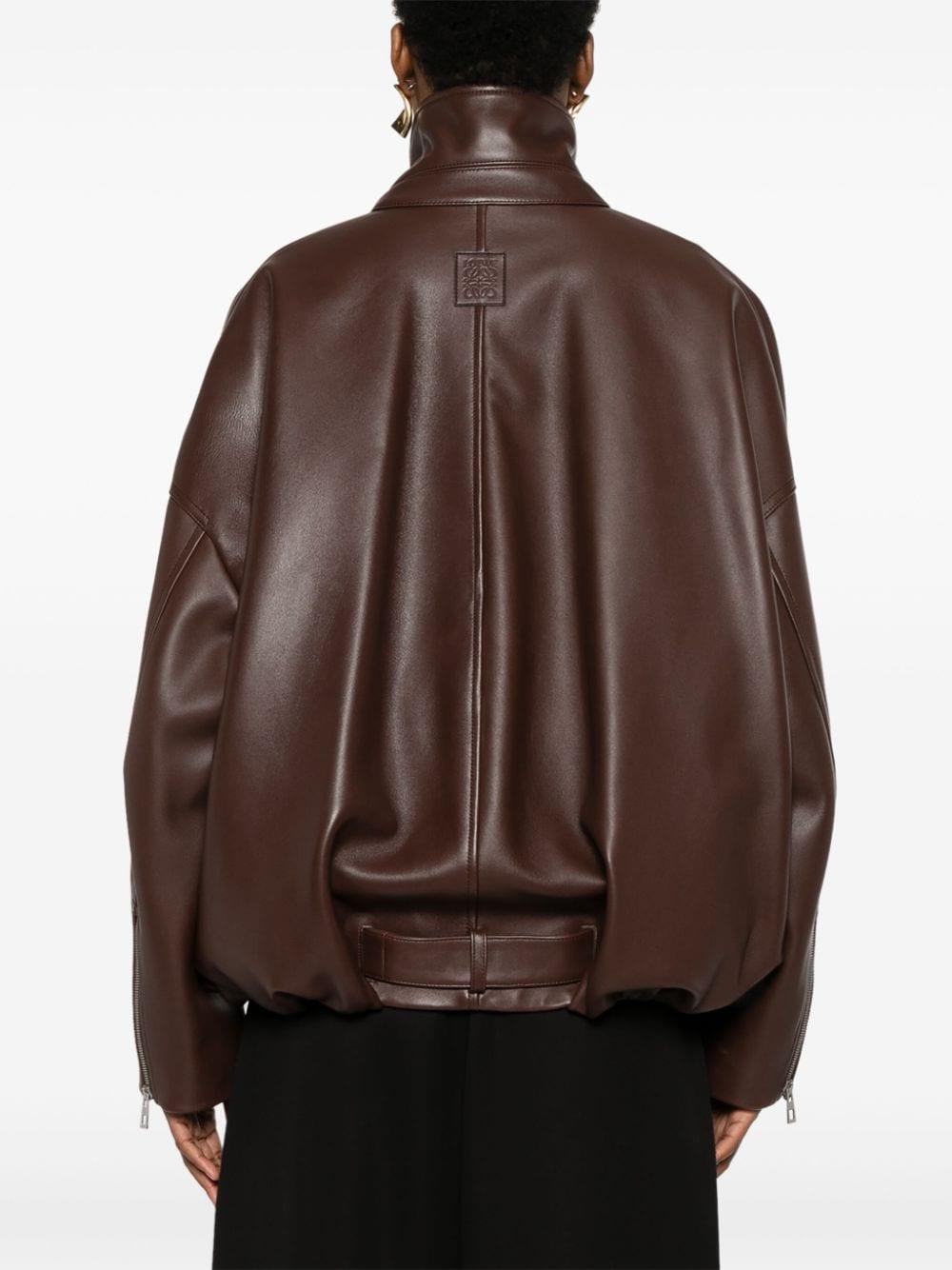 Loewe Loewe Lambskin Balloon Jacket in Brown | Lyst