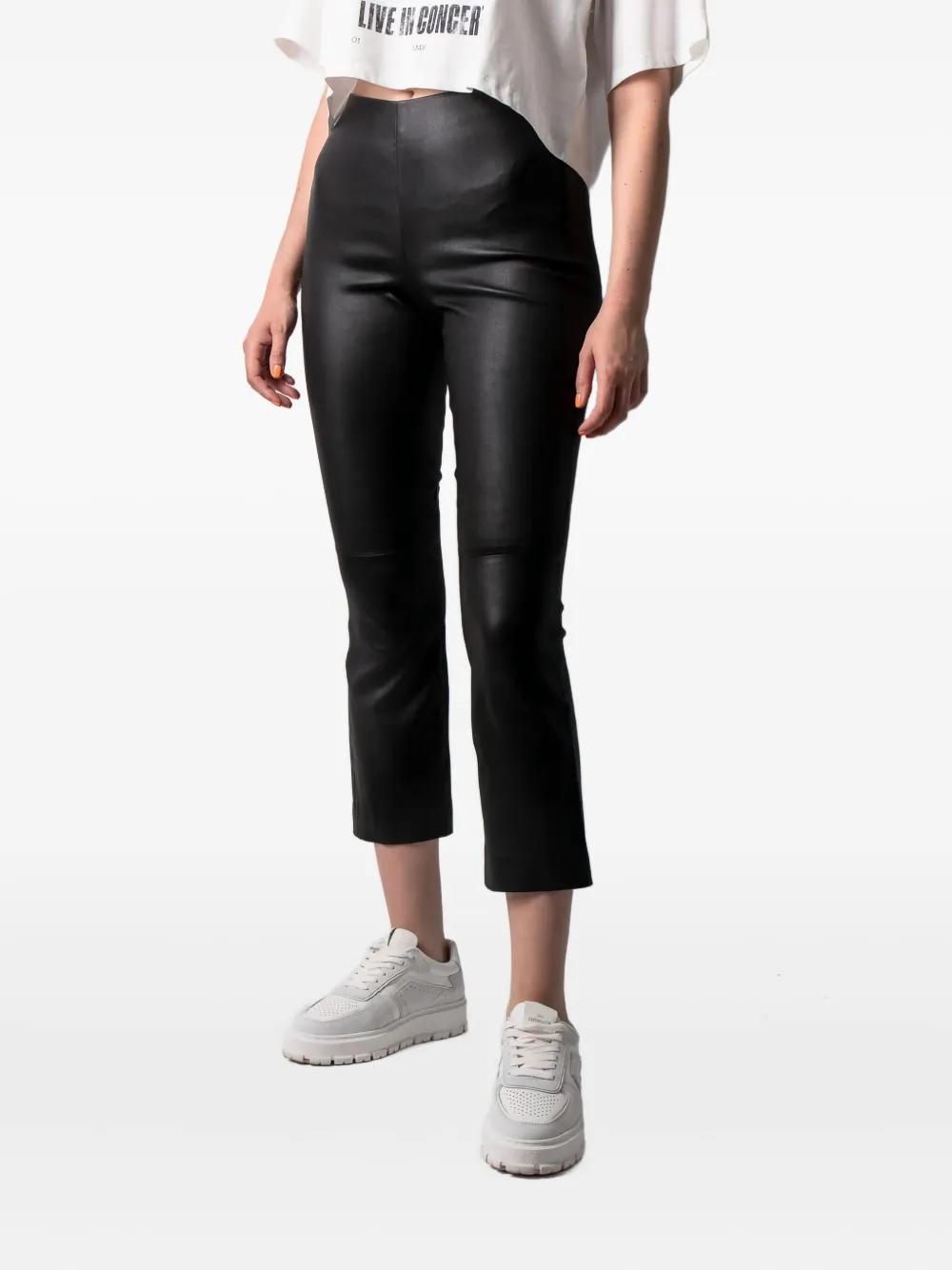 Pantalon Capri En Cuir Vera Pelle – Taille 38 – Femme – Occasion Très Bon état