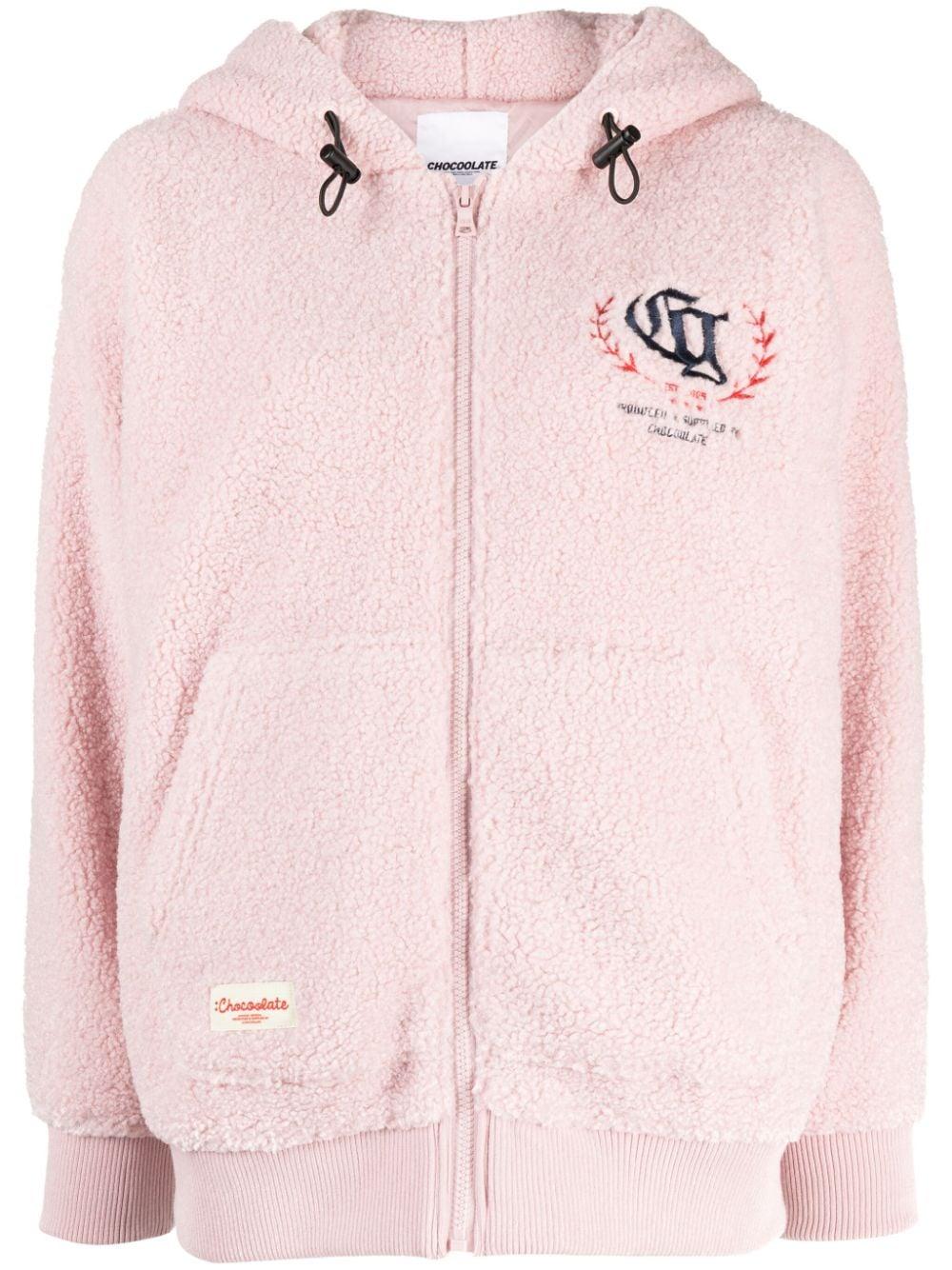 Chocoolate Logo Embroidered Fleece Hoodie in Pink Lyst UK
